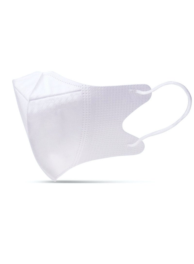 HEXAR 20Pcs Disposable 3-Ply Face Mask 3D Unisex Melt Blown Filter Adult's Face Mask with Elastic Ear Loop White - Image 2