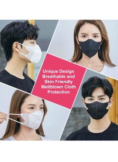 HEXAR 20Pcs Disposable 3-Ply Face Mask 3D Unisex Melt Blown Filter Adult's Face Mask with Elastic Ear Loop White  - Image 5