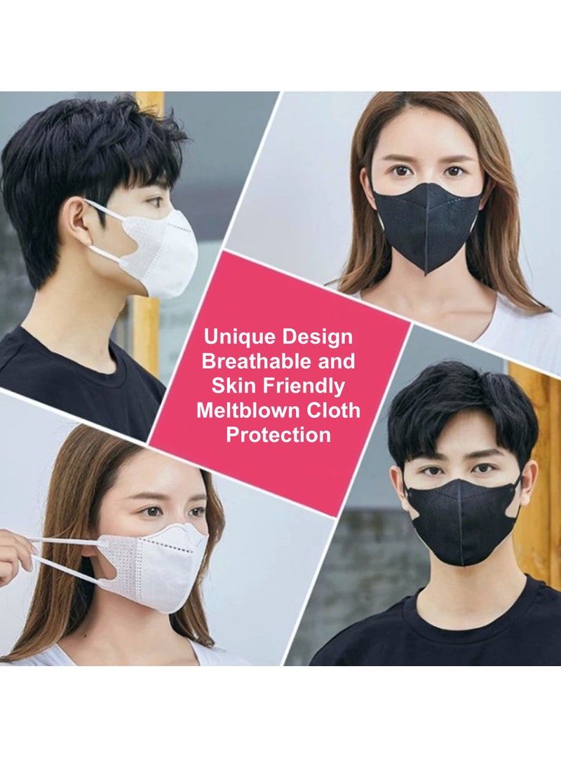 HEXAR 20Pcs Disposable 3-Ply Face Mask 3D Unisex Melt Blown Filter Adult's Face Mask with Elastic Ear Loop White - Image 5