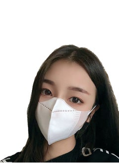 HEXAR 20Pcs Disposable 3-Ply Face Mask 3D Unisex Melt Blown Filter Adult's Face Mask with Elastic Ear Loop White  - Image 1