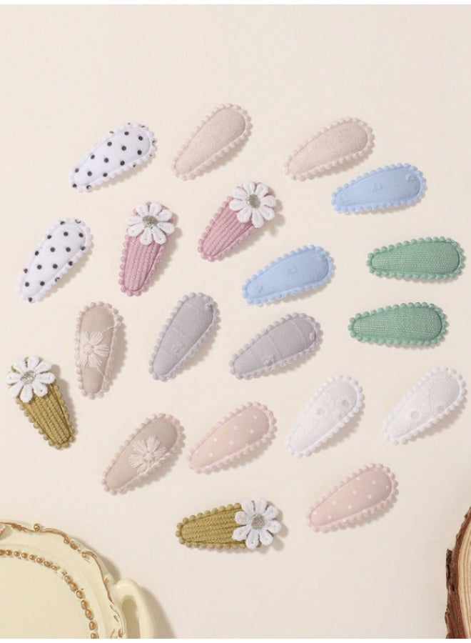 10-Piece Baby & Kids Hair Clips Set – Soft Fabric Snap Hair Barrettes – Random Color & Floral Designs – Non-Slip Hair Accessories for Girls - Image 3
