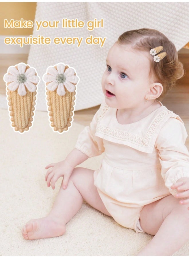 10-Piece Baby & Kids Hair Clips Set – Soft Fabric Snap Hair Barrettes – Random Color & Floral Designs – Non-Slip Hair Accessories for Girls - Image 2