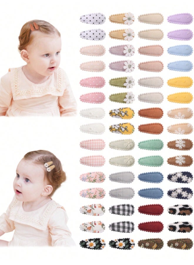 10-Piece Baby & Kids Hair Clips Set – Soft Fabric Snap Hair Barrettes – Random Color & Floral Designs – Non-Slip Hair Accessories for Girls - Image 5