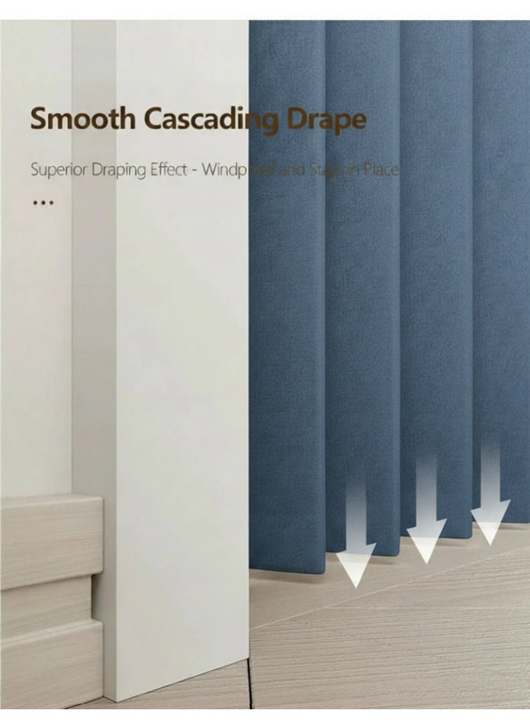 WALALLA Adjustable Accordion Door Curtain, Folding Door, Room Divider Curtain, Drilling Free Tension Curtain Rods, Wall Divider Rod include Double-sided Magnetic Suction, 90-160cm Rod, 120*220cm Curtain - Image 3