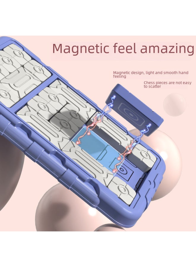 Beauenty Intelligent Huarong Road Children's Adult Sliding Jigsaw Puzzle Logic Thinking Game Early Education Beneficial Intelligence Toys Wholesale-Color:[minimum Order For Box Batch/color Box] Single/double Version - Purple And Pink (magnetic Huarong Road)  - Image 5