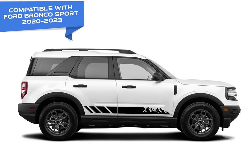 Bubbles Designs Mountains Stripes Graphics Vinyl Decals for Ford Bronco (Matt Black) - Image 3