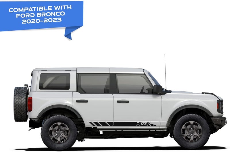 Bubbles Designs Mountains Stripes Graphics Vinyl Decals for Ford Bronco (Matt Black) - Image 2