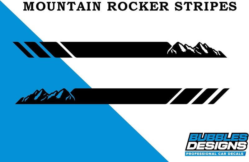 Bubbles Designs Mountains Stripes Graphics Vinyl Decals for Ford Bronco (Matt Black) - Image 5