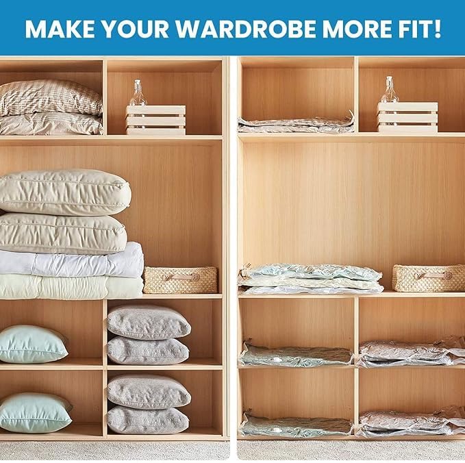 EXPORTTANZA Vacuum Bags Clothes Storage Bag Vacuum Bags for Clothes Cloth Storage Bag Vacuum Bags for Clothes with Pump Packing Bags for Clothes Vacuum Storage Bags Cloth Bags Acrylic - Image 4