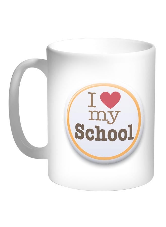 RYN I Love My School Printed Coffee Mug White/Orange 11ounce