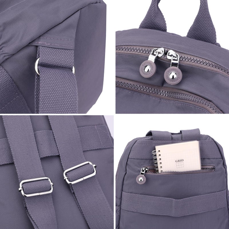 Tanweibago Mini Nylon Women Backpacks,11L Small Ladies backpacks Casual Lightweight Women Shopping Travel Daypack (Grey) - Image 4