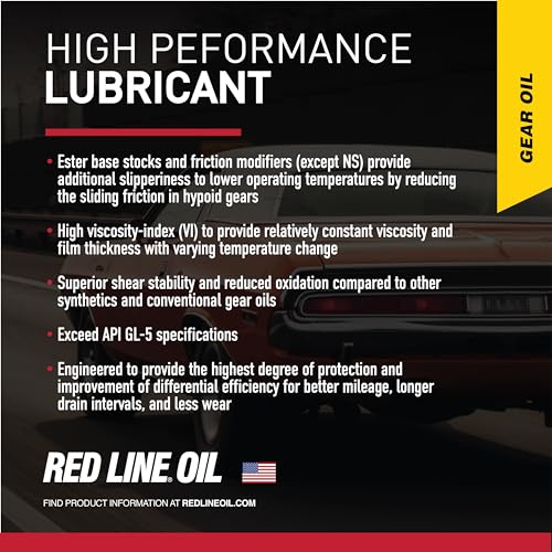 Red Line 58104 80W140 GL-5 Synthetic Gear Oil for Hypoid Limited Slip Differentials - 1 Quart - Image 5