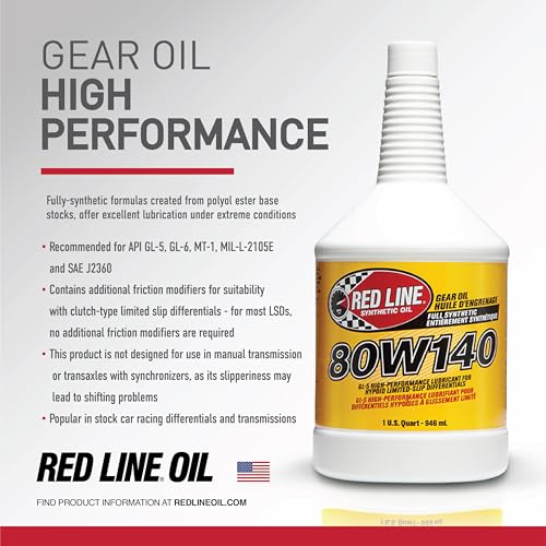 Red Line 58104 80W140 GL-5 Synthetic Gear Oil for Hypoid Limited Slip Differentials - 1 Quart - Image 3