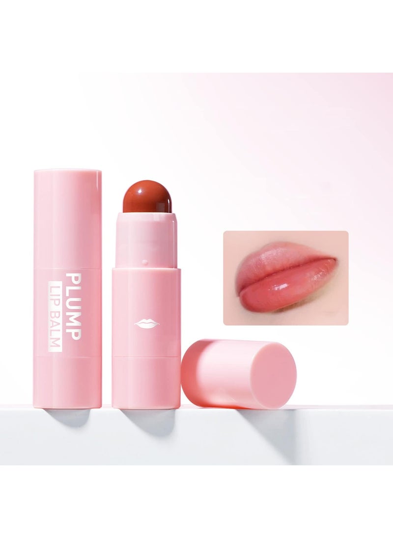 Melemando Plumping Lip Balm 4 Colors Hydrating Tinted Lip Balm Deep Nourishing Buildable Lipstick for Dry, Cracked & Chapped Lips (Color 03) 