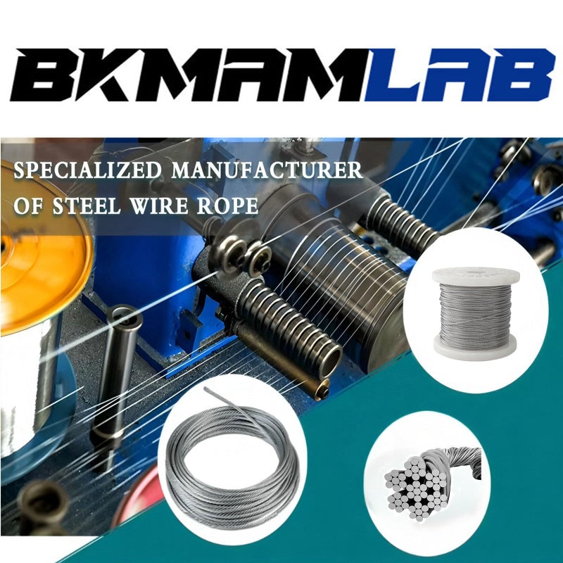 BKMAMLAB Wire Rope,Equipped with Crimping Pliers,1/16 Wire Rope, Aircraft Cable,304 Stainless Steel Cable,7x7 Strand Core 196FT,368lbs Breaking Strength - Image 4