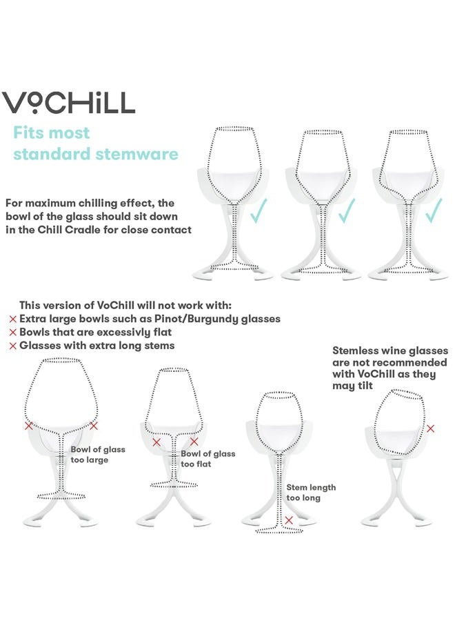 VoChill Stemmed Wine Glass Chiller | Keep the Chill Without Giving Up Your Glass | New Must-Have Wine Accessory | Separable & Refreezable Chill Cradle | Actively Chills Stemware | Blush, Pair - Image 5