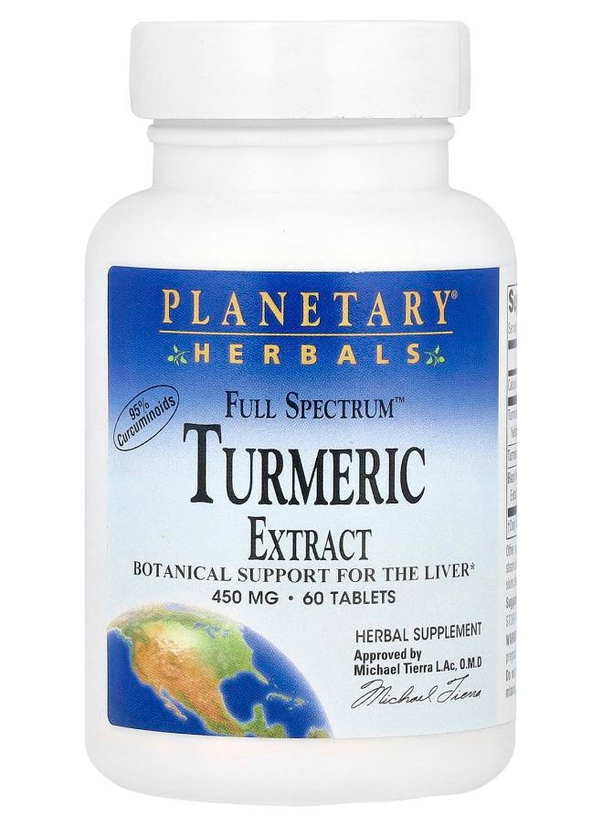 PLANETARY HERBALS Full Spectrum™ Turmeric Extract 450 mg 60 Tablets 