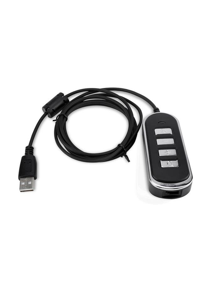 RJ9 To USB Audio Headphone Conversion Line Computer Headphones Line With Control Box