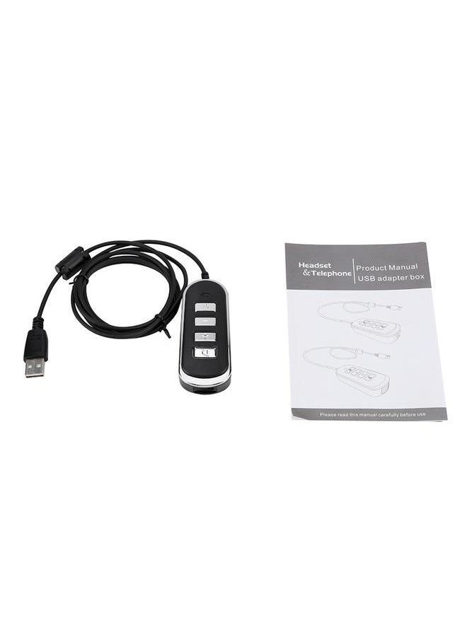 RJ9 To USB Audio Headphone Conversion Line Computer Headphones Line With Control Box