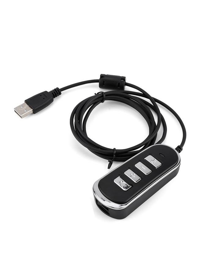 RJ9 To USB Audio Headphone Conversion Line Computer Headphones Line With Control Box