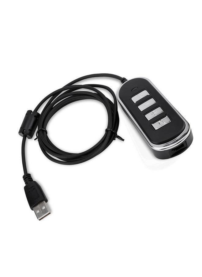 RJ9 To USB Audio Headphone Conversion Line Computer Headphones Line With Control Box