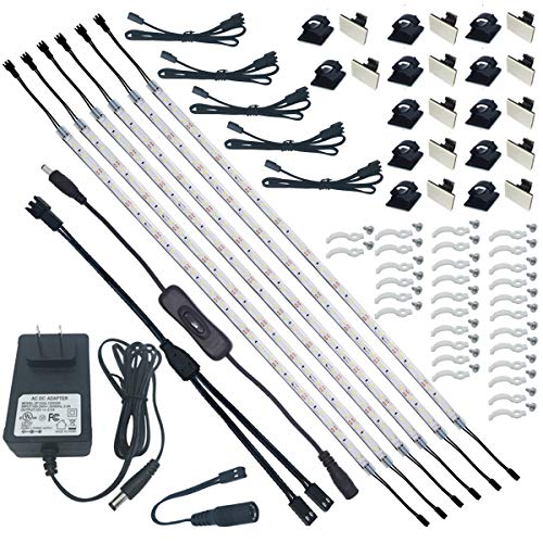 Litever Under Cabinet Light, 6 PCS 20 Inches Flexible LED Strips with Power Adapter, 24W,1800 Lumen, Daylight 5000K. Suitable for Kitchen Cabinets, Counters, Under Shelf, Closets (6-Strip-5000K) - Image 1