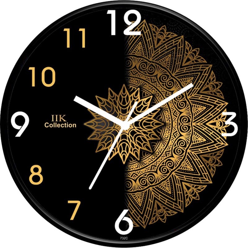 IIK COLLECTION Analogue Round Abstract Theme Plastic Wall Clock for Home, Wall Clock for Kitchen,Wall Clock for Living Room, Bed Room, Office (Multicolour, 12 X 12 inch, 30 cm x 30 cm x 6 cm) - Image 1