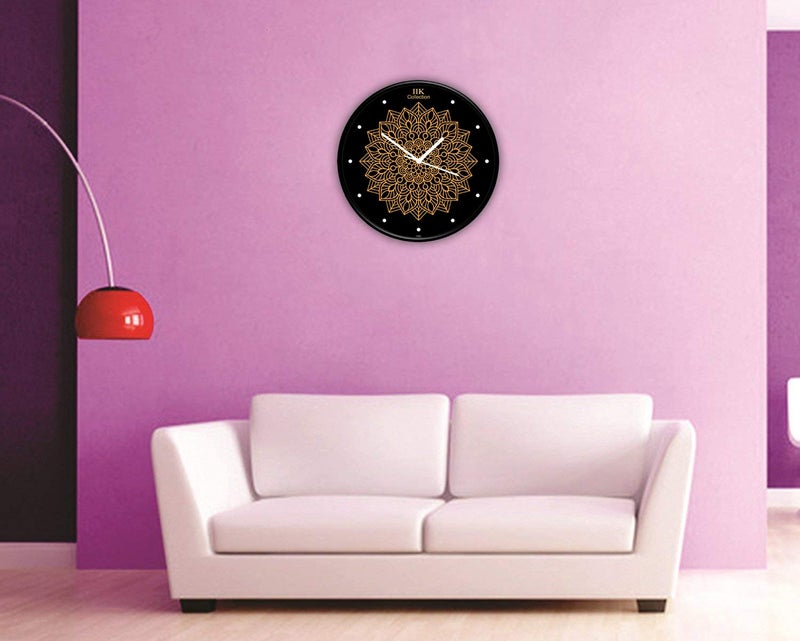 IIK COLLECTION Analogue Round Abstract Theme Plastic Wall Clock for Home, Wall Clock for Kitchen,Wall Clock for Living Room, Bed Room, Office (Multicolour, 12 X 12 inch, 30 cm x 30 cm x 6 cm) - Image 2