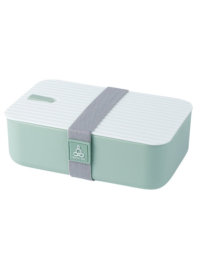 Restaurantware Bento Tek 7.5 x 4.7 x 2.5 Inch Bento Box For Adults, 1 Reusable Adult Bento Lunch Box - Food-Grade, Dishwashable, Green Plastic Microwavable Bento Box, With White Lid, Leakproof - Image 1