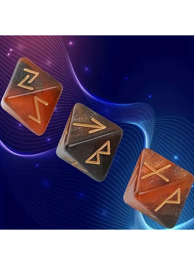 مجموعتان مخلوطتان من 6 قطع نرد الروني السماوي بلونين من الأكريليك للتنبؤ المستقبلي - Image 5