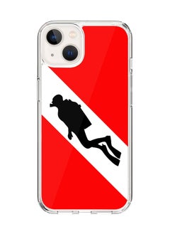 Classic Clear Case for Apple iPhone 15 Hybrid Soft Case Flexible Edges Anti Drop TPU PC Gel Thin Transparent Cover [ Designed for Apple iPhone 15 ] - Diver Flag Full Print