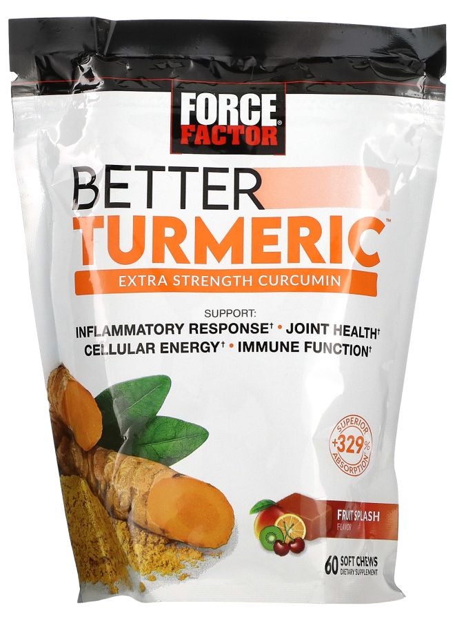 Force Factor Better Turmeric Extra Strength Curcumin Fruit Splash 60 Soft Chews