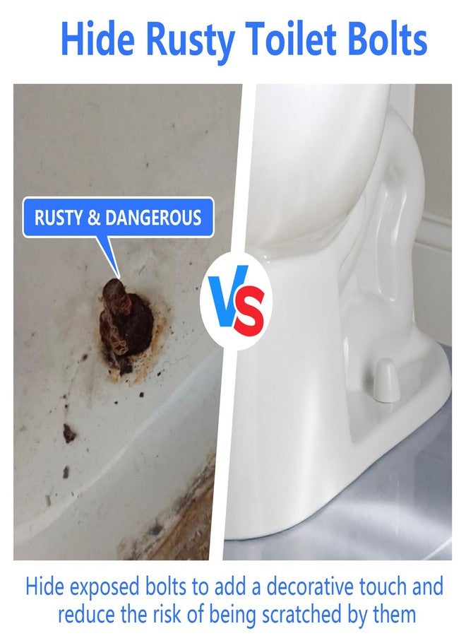 تيك بيوتي 16 قطعة من أغطية مسامير المرحاض العالمية، أغطية بلاستيكية دائرية لمسامير المرحاض تُضغط على المقعد والأرضية مع غسالات إضافية، ارتفاع 1.44 بوصة، لون أبيض - Image 3