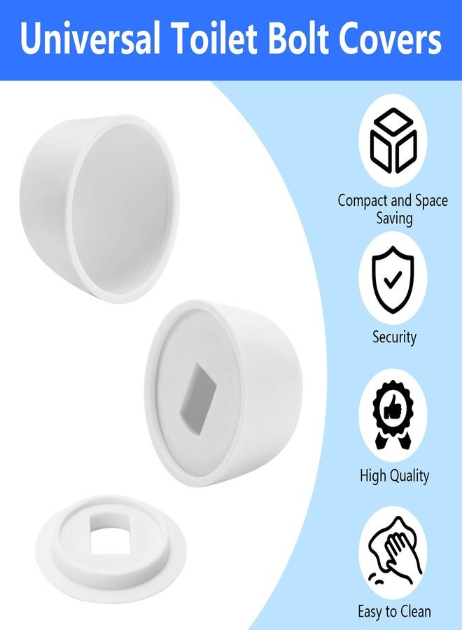 تيك بيوتي 16 قطعة من أغطية مسامير المرحاض العالمية، أغطية بلاستيكية دائرية لمسامير المرحاض تُضغط على المقعد والأرضية مع غسالات إضافية، ارتفاع 1.44 بوصة، لون أبيض - Image 4