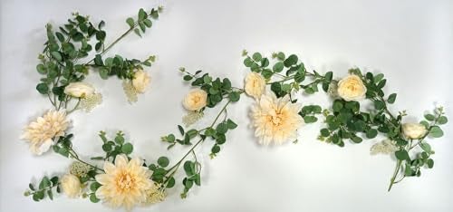 OrgMemory Eucalyptus Garlands, Flower Garland, Wedding Arch Flowers, Floral Swag for Wedding Christmas Decoration Table Backdrop Arch Wall Party Home Bedroom Décor (Champagne) - Image 4