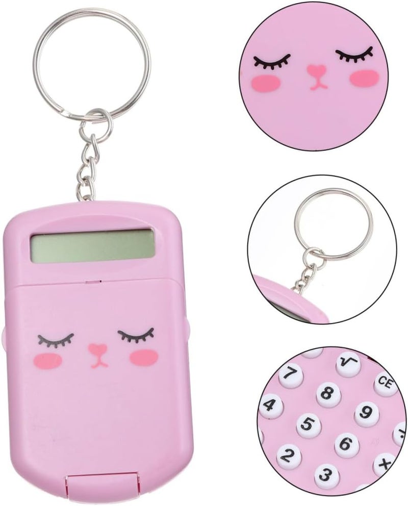 Kisangel 2pcs Mini Students Calculator Portable Pocket Size Arithmetic Counter Pink for School and Office Use - Image 5