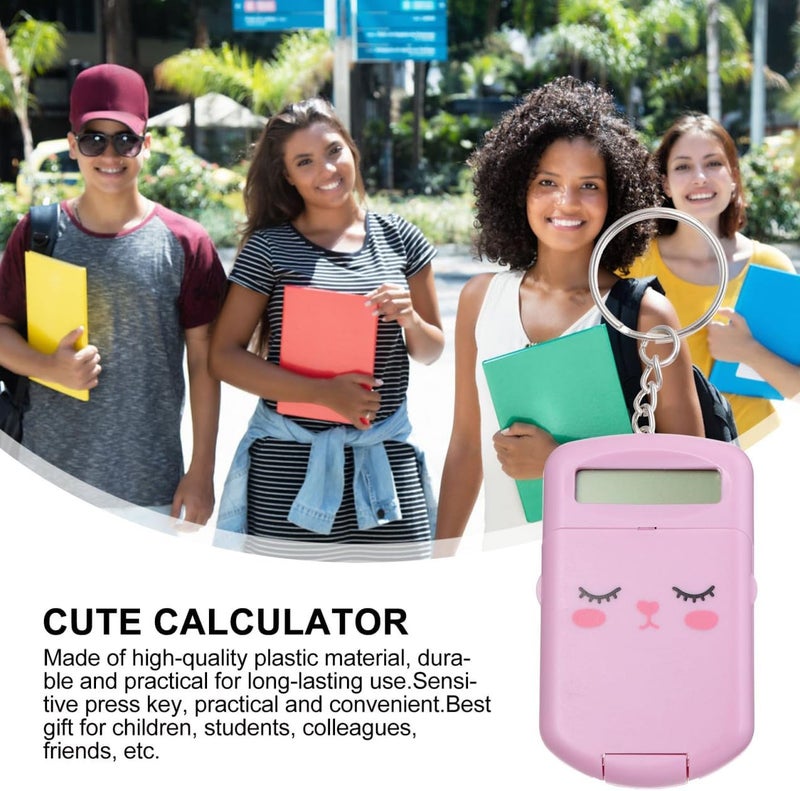 Kisangel 2pcs Mini Students Calculator Portable Pocket Size Arithmetic Counter Pink for School and Office Use - Image 4