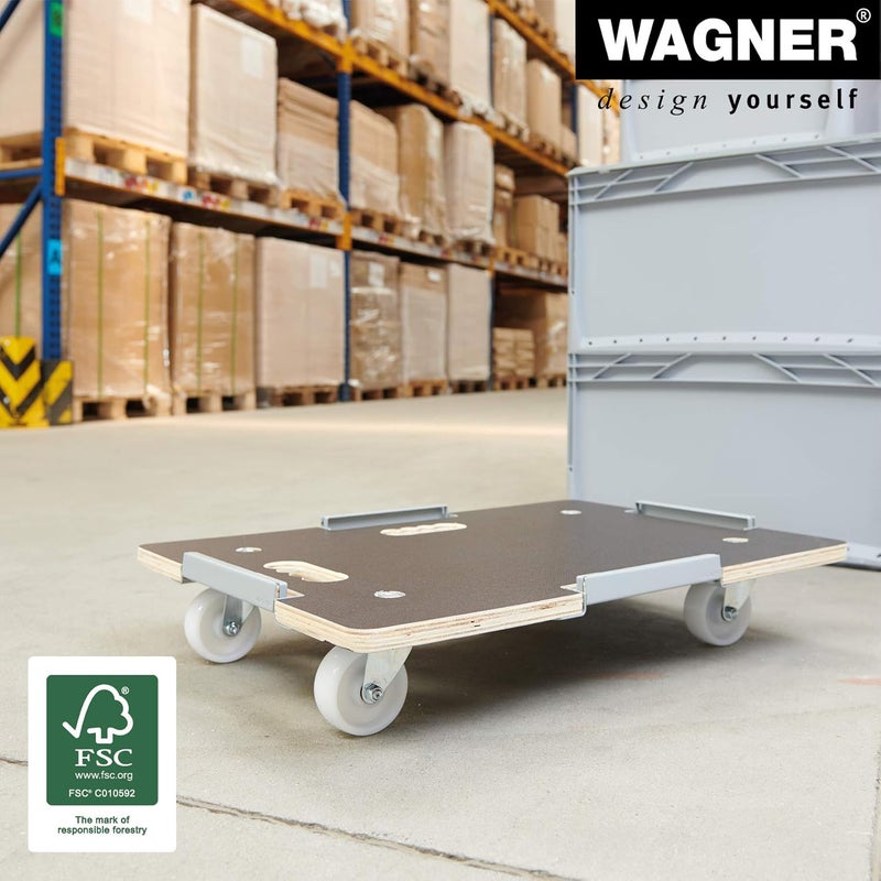 Wagner moving dolly MM 1381 I 63 x 43 cm I Euro format - ideal for heavy stacking containers I load securing I non-slip surface I load capacity 250 kg - 20138101 - Image 3
