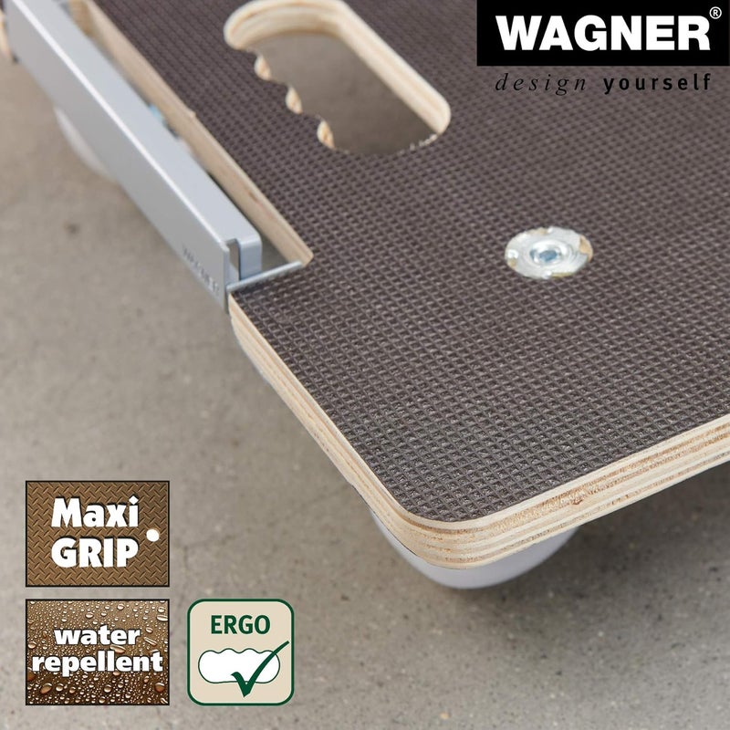 Wagner moving dolly MM 1381 I 63 x 43 cm I Euro format - ideal for heavy stacking containers I load securing I non-slip surface I load capacity 250 kg - 20138101 - Image 4