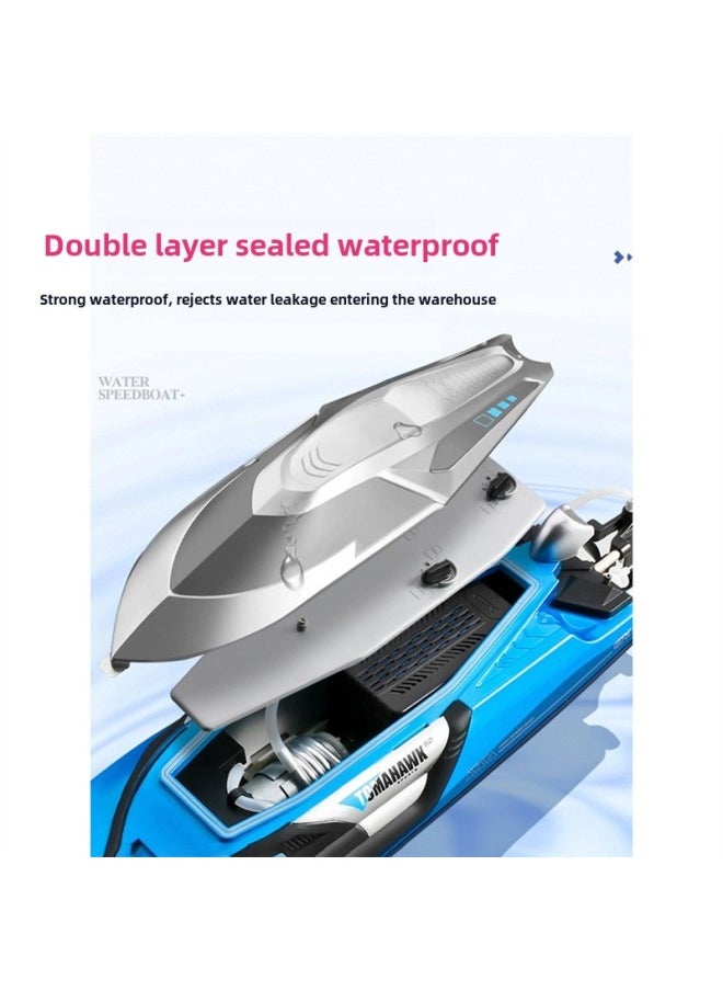 Remote Control Boat High-horsepower Water Large High-speed Speedboat Charging Electric Underwater Children's Boys' Ship Model Toys-Color:S2 Extra Large High Speed 70km/h Blue-Specifications:Single Battery Package + Charging Cable + Warranty  - Image 5