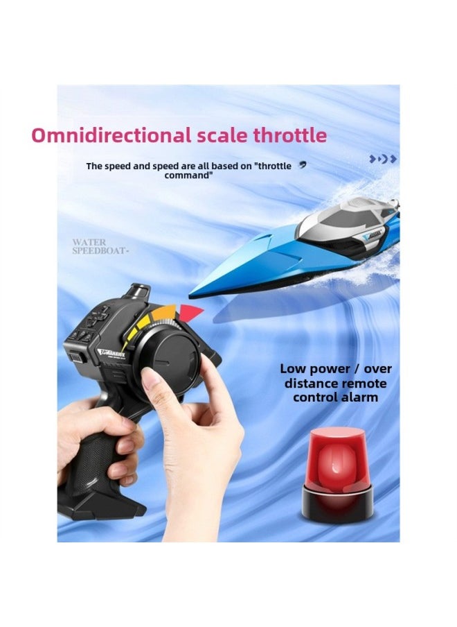 Remote Control Boat High-horsepower Water Large High-speed Speedboat Charging Electric Underwater Children's Boys' Ship Model Toys-Color:S2 Extra Large High Speed 70km/h Blue-Specifications:Single Battery Package + Charging Cable + Warranty  - Image 3