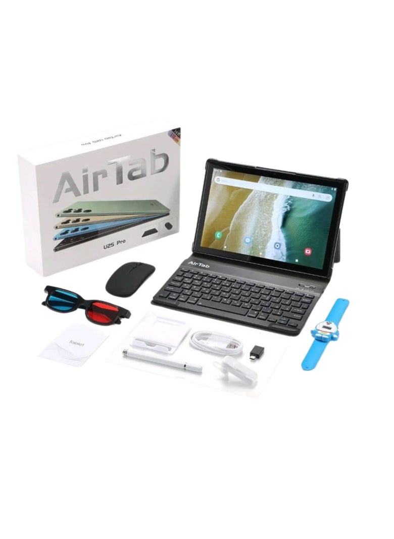 AirTab AirTab 10.1 -Inch Smart Tablet U25 PRO Android 13 Tablet With 1TB Storage and 16GB RAM Quad Core Wi-Fi LTE Dual Sim with Touch Pen and Keyboard - GOLD  - Image 1