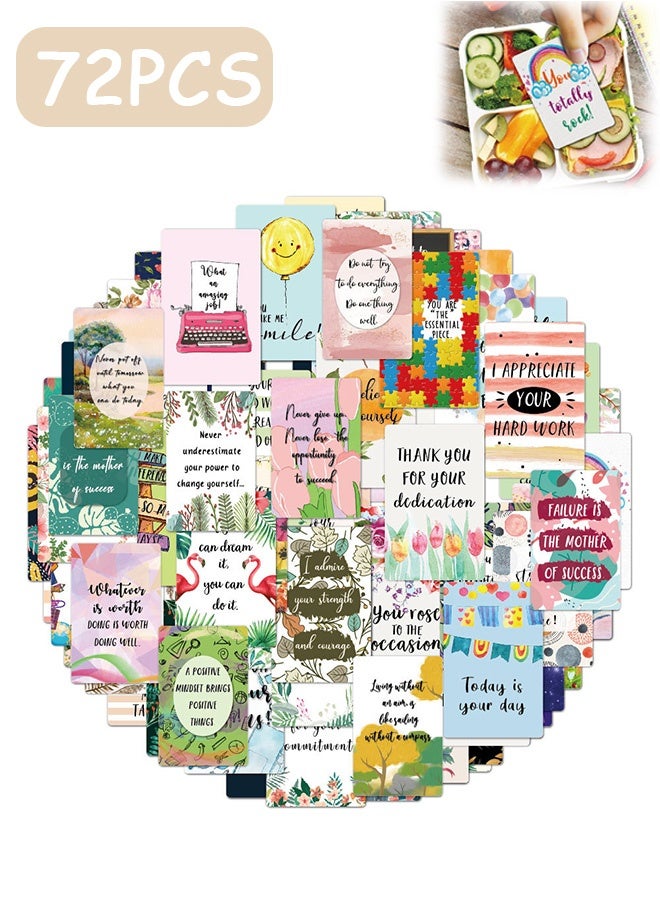 MXN 72 Pcs Positive Affirmations Encouragement Cards with Quotes for Employees, Students, Coworkers Inspirational Card Lunch Box Note Card for Kids - Image 1