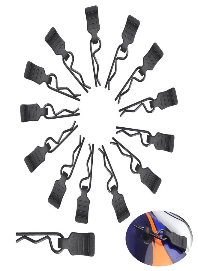 AllinRC 50PCS RC Clips RC Body Clips with Pull Tabs for All 1/16 1/18 Traxxas Axial Redcat Tamiya Team Associated RC Car Shell (Black) - Image 1