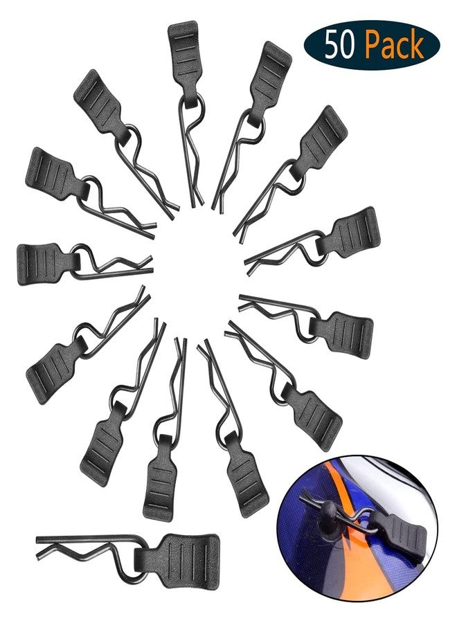AllinRC 50PCS RC Clips RC Body Clips with Pull Tabs for All 1/16 1/18 Traxxas Axial Redcat Tamiya Team Associated RC Car Shell (Black) - Image 3