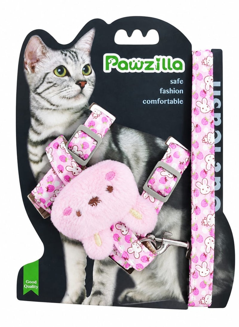 Levon Collar and Leash Set for Cats, Small Dogs and Puppies Safe and Comfortable in Style with Cute Doll
