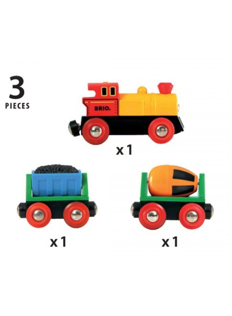 Brio قطار BRIO الكهربائي القابل للتشغيل مع عربة الفحم المتحركة وخلاط الأسمنت – محرك مضيء للأطفال من عمر 3 سنوات فما فوق – متوافق مع جميع مجموعات السكك الحديدية الخشبية من BRIO World | 33319-B - Image 2