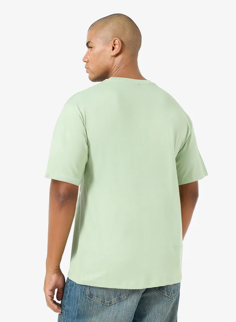 Seventy Five Basics LIGHT GREEN Oversized Drop Shoulder 220Gsm T-Shirt for Men | Best Price UAE