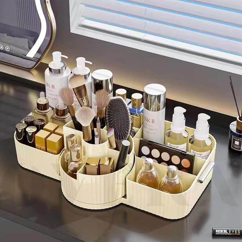 Overa Make Up Cosmetic Organiser, Rotating Beauty Organiser, Multifunctional Cosmetic Storage for Dressing Table, Bathroom and Bedroom. (13 Section) - Image 1