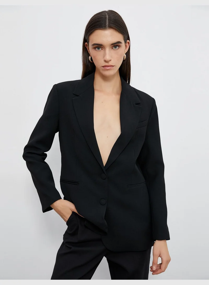 KOTON Double Button Oversized Blazer Jacket
